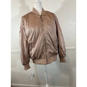 NWOT Old Navy women sz xl tiramisu water-resistant bomber jacket 1074